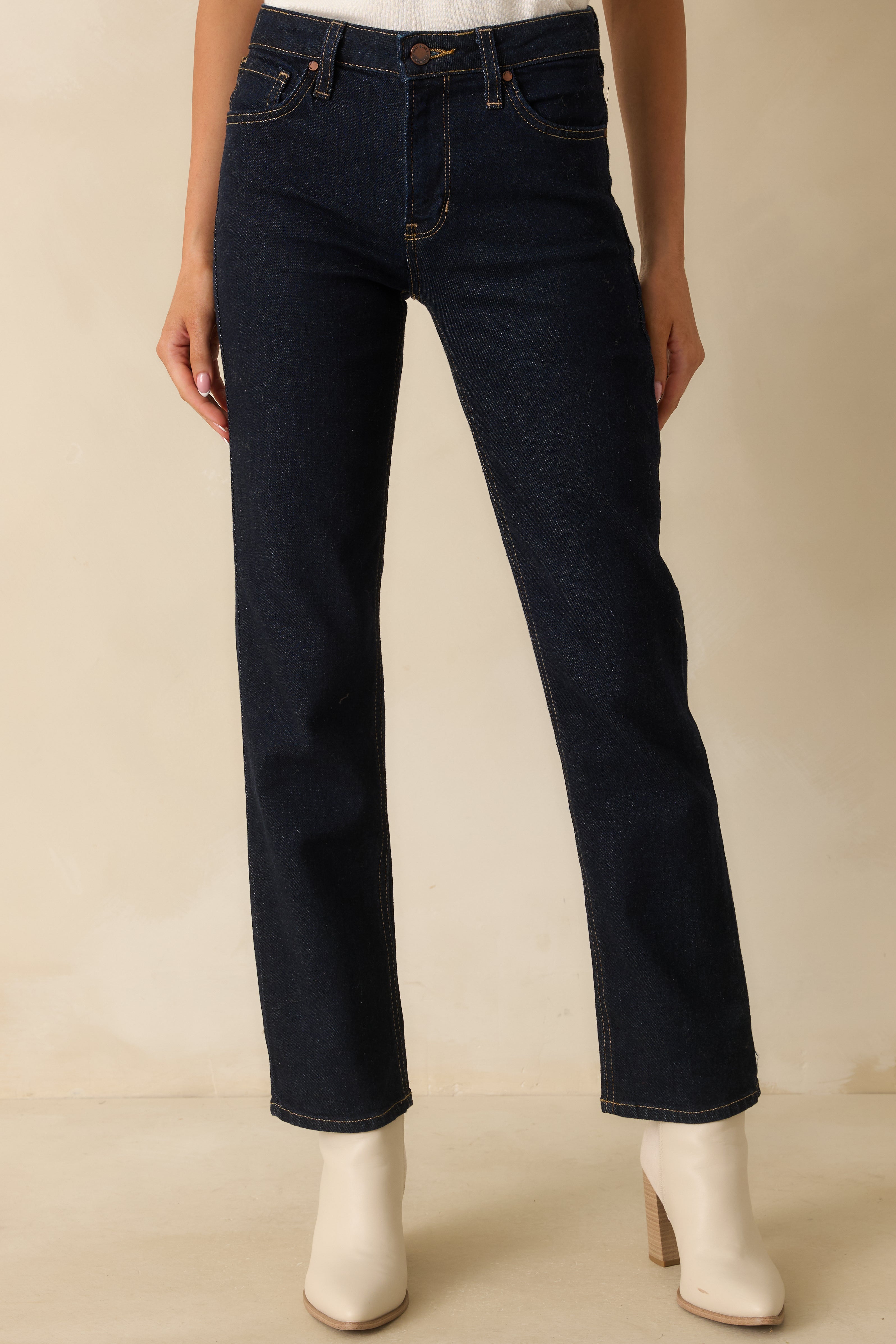 Women's Forever Again Deep Indigo Straight Leg Jeans | Size: 27 | Red Dress Women's Forever Again Deep Indigo Straight Leg Jeans | Size: 27 | Red Dress