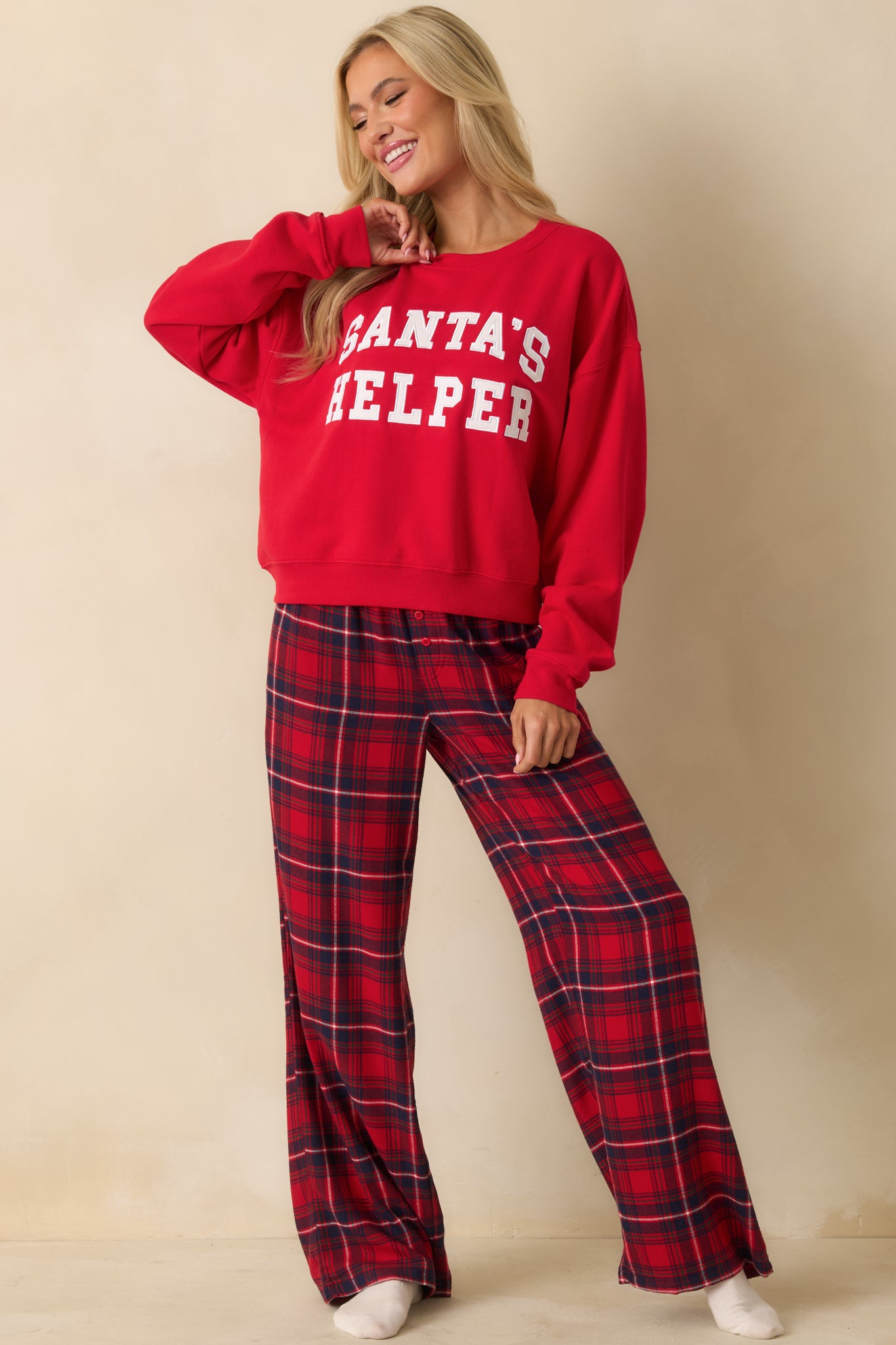 Z Supply Festive Red Festive Holiday Sweatshirt