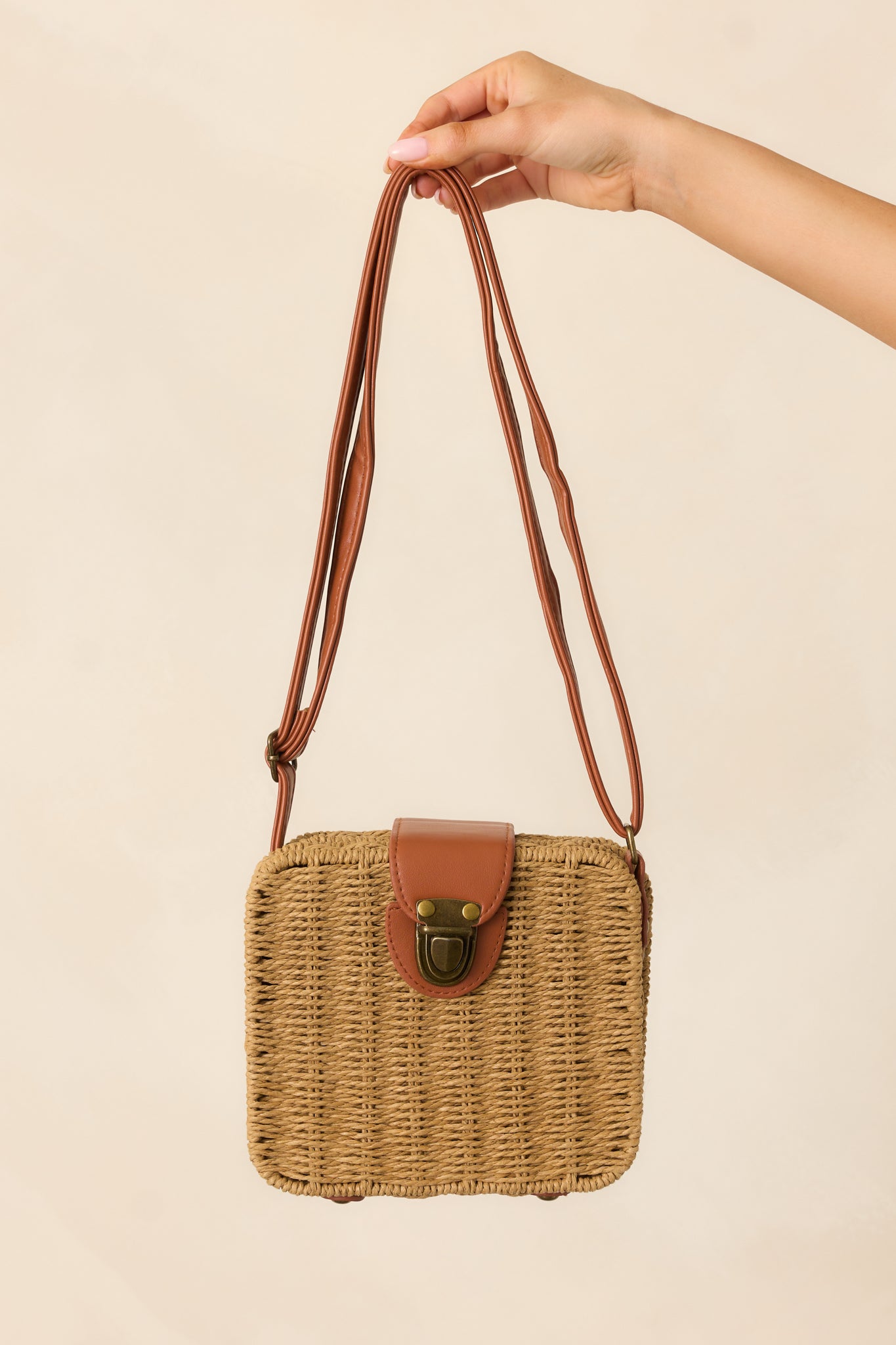 Tan Natural Whicker Handbag - All Accessories | Red Dress