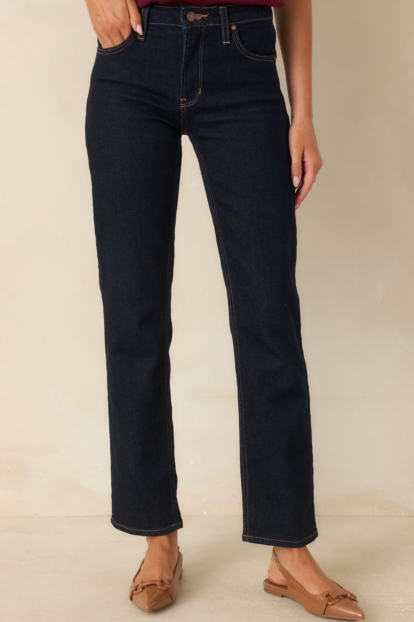 Women's Just Black Forever Again Deep Indigo Straight Leg Jeans | Size: 27