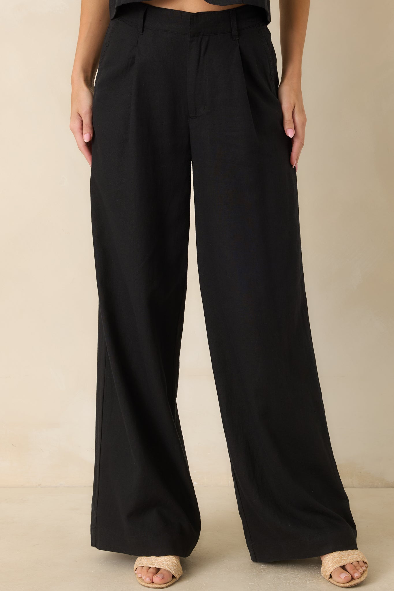 Z SUPPLY Women's Vista Linen Pant, Black, Small