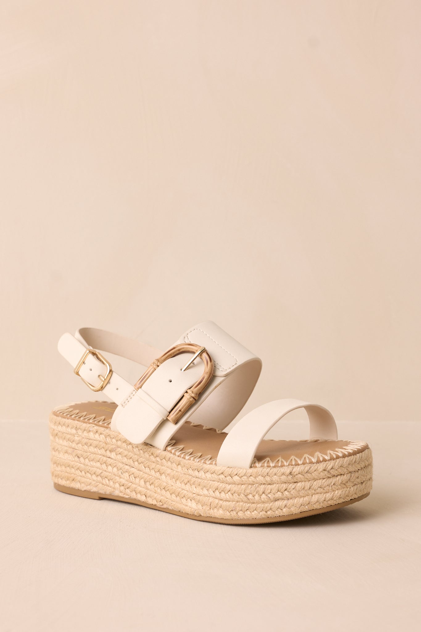 Women's Warm Breeze Ivory Espadrille Platform Sandals | Size: 5.5