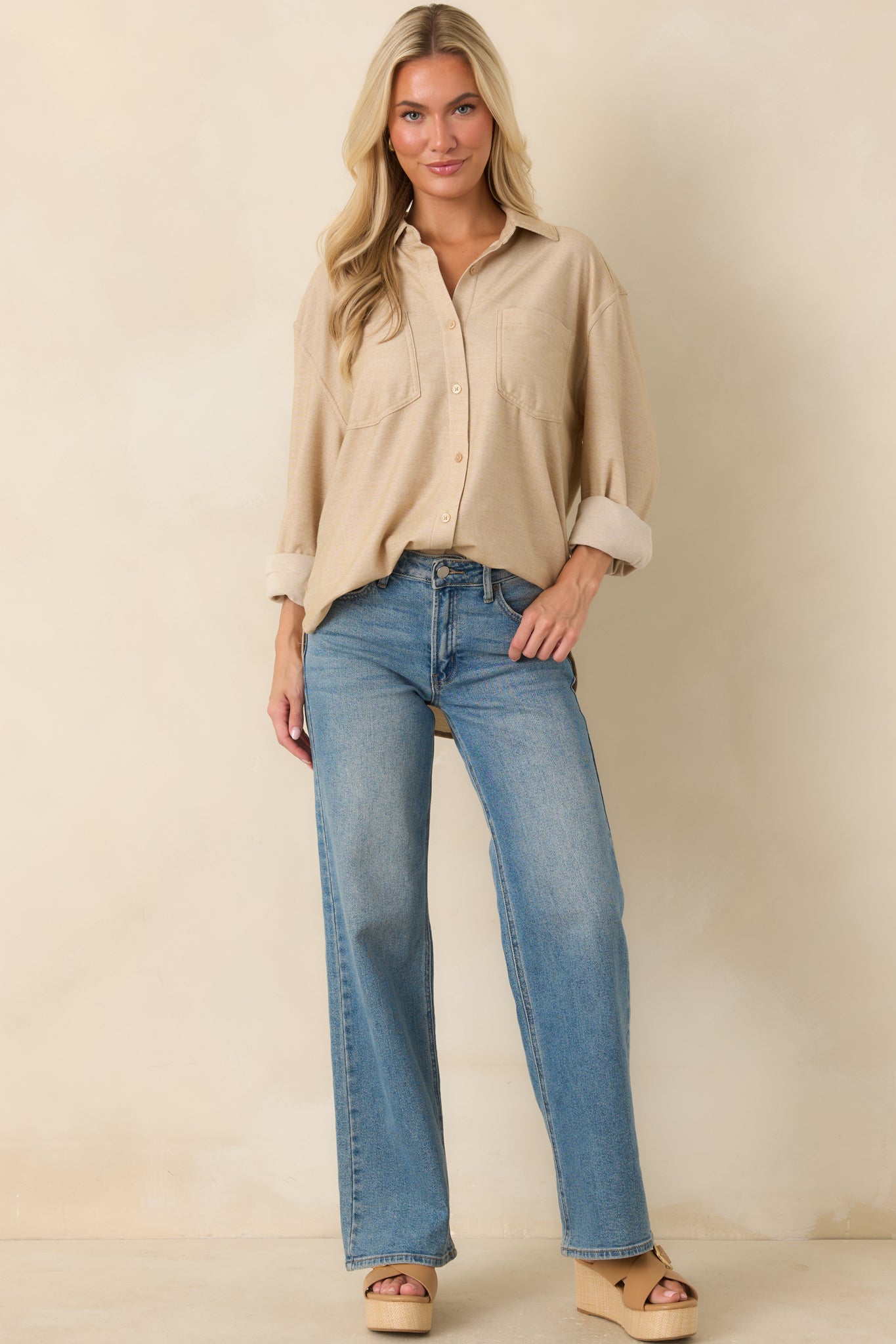 Reese Light Toffee Button Up | Z Supply