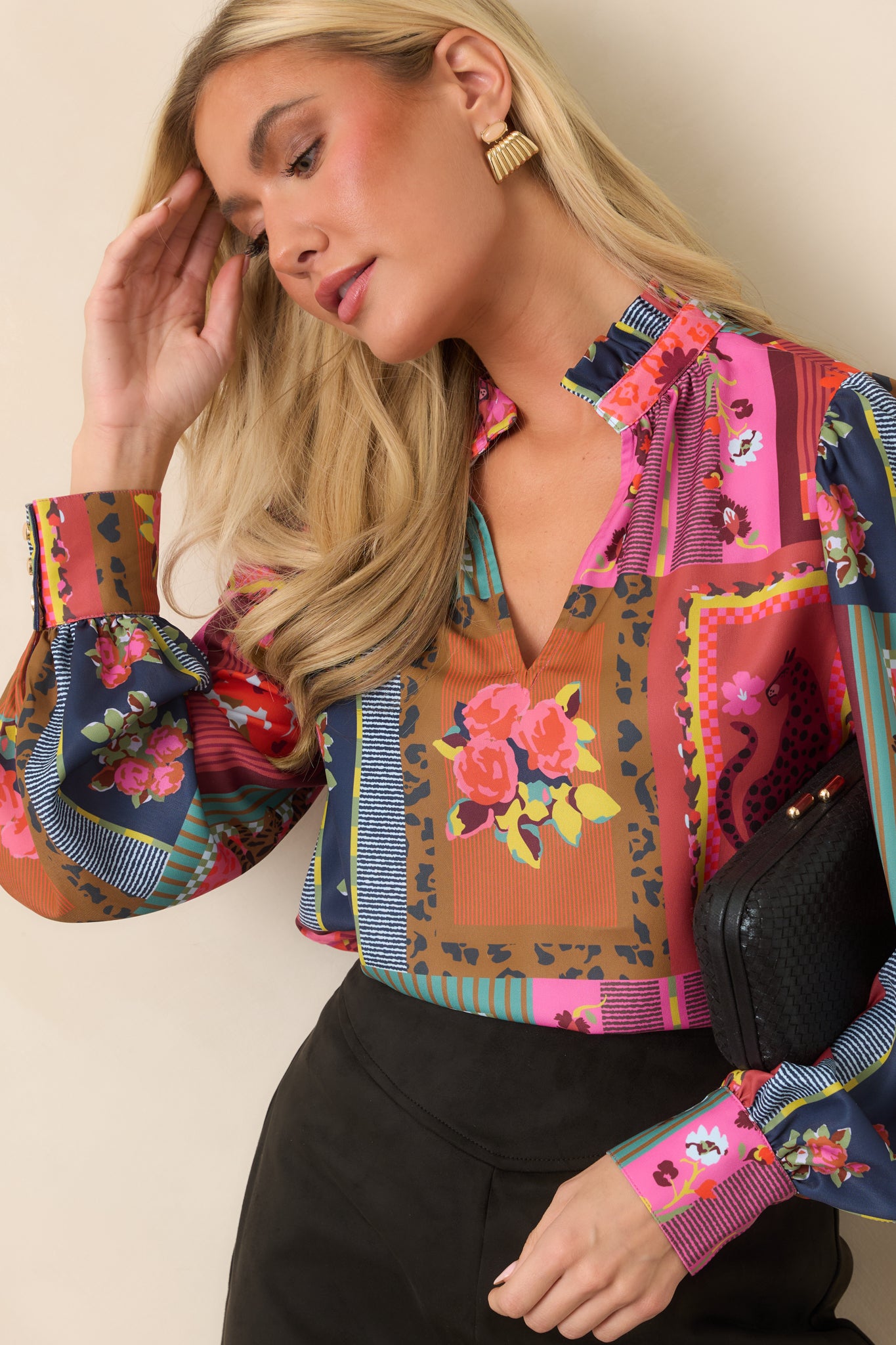 Lyla Vintage Vignette Multi Blouse | CROSBY by Mollie Burch