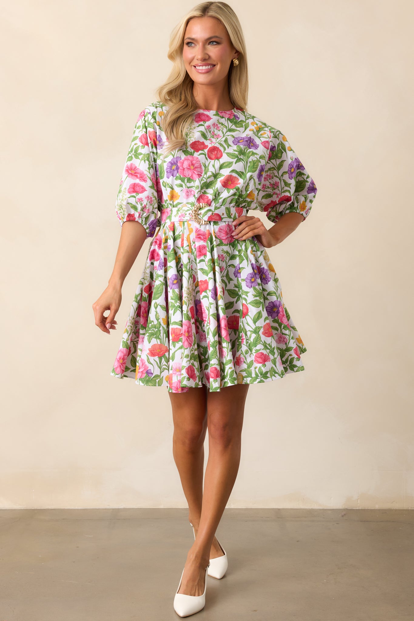 Prosperina Fallon Swing Dress In Secret Garden | Red Dress Prosperina Fallon Swing Dress In Secret Garden | Red Dress