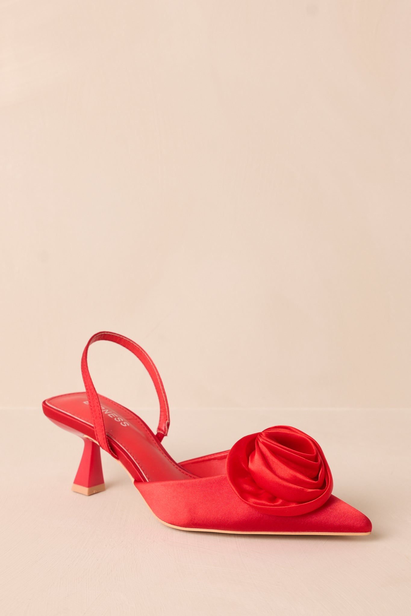 Women's The Beats of My Heart Red Slingback Kitten Heels | Size: 7.5