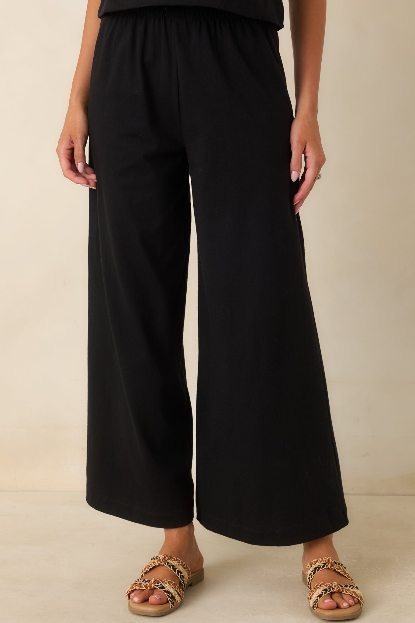 Z Supply Scout Jersey Pants In Black Cotton | Red Dress