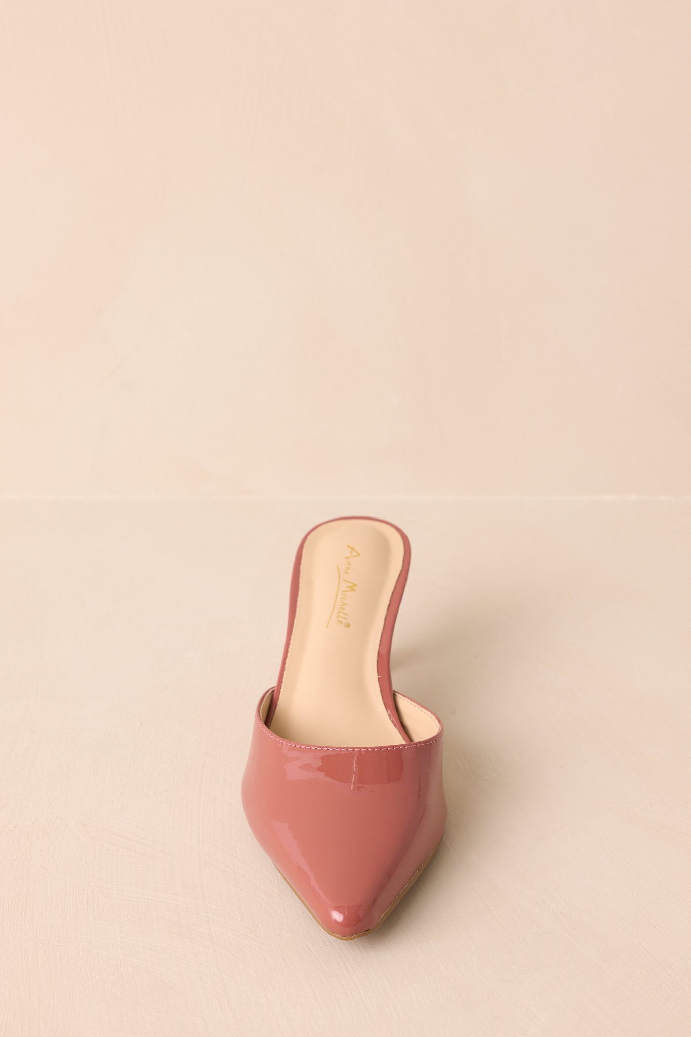 A straight-on shot emphasizing the pointed toe and streamlined slip-on design.