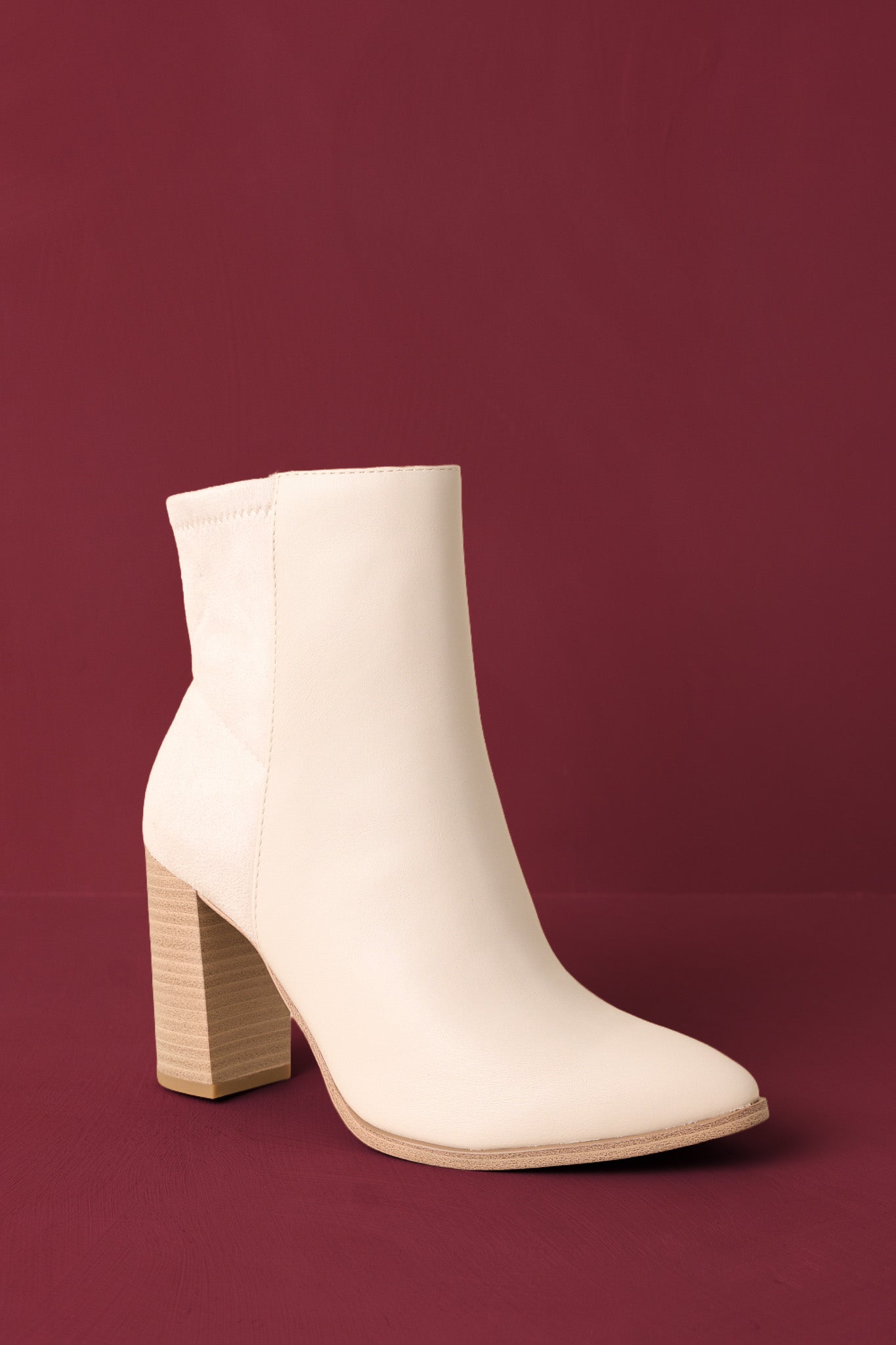 leather dress boots women Stand Corrected Ivory Faux Suede Ankle comfortable womens dress boots