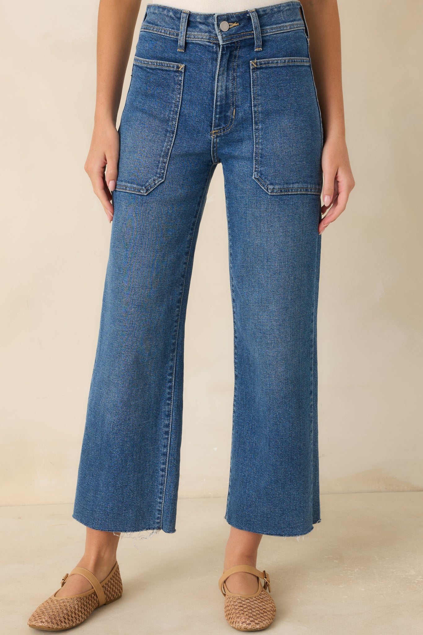 Women's Just Black On Your Way Medium Wash Utility Jeans | Color: Blue | Size: 30
