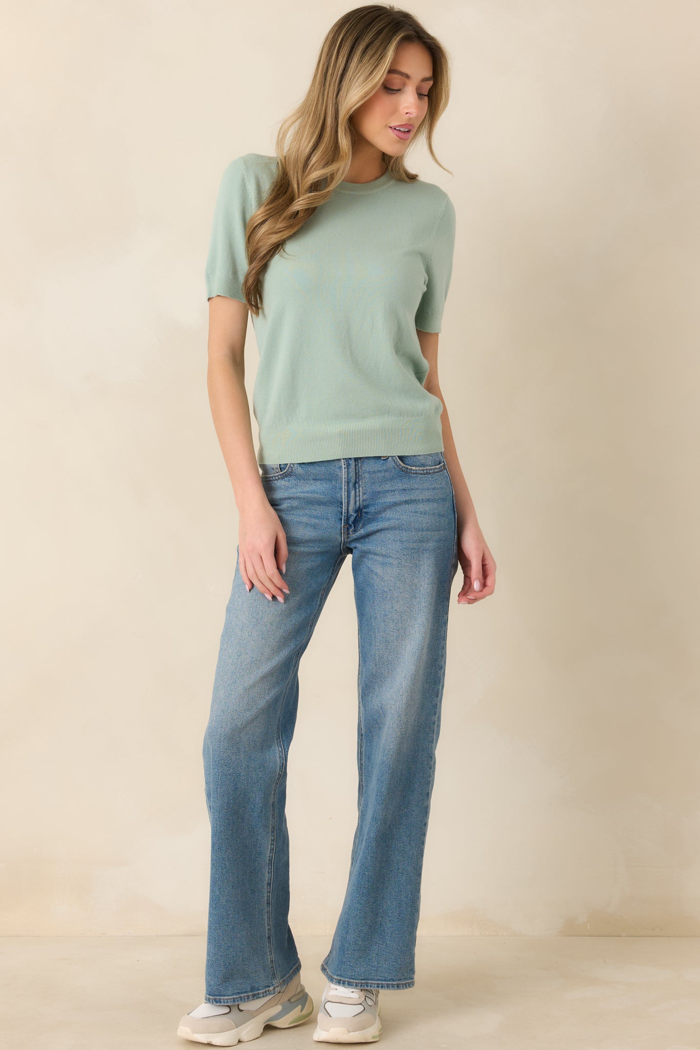 Versatile crew neck tee with clean finish and easy layering shape.