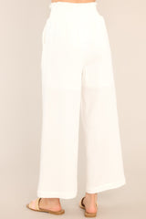 All Under Control Ivory Gauze Beach Pants - Red Dress