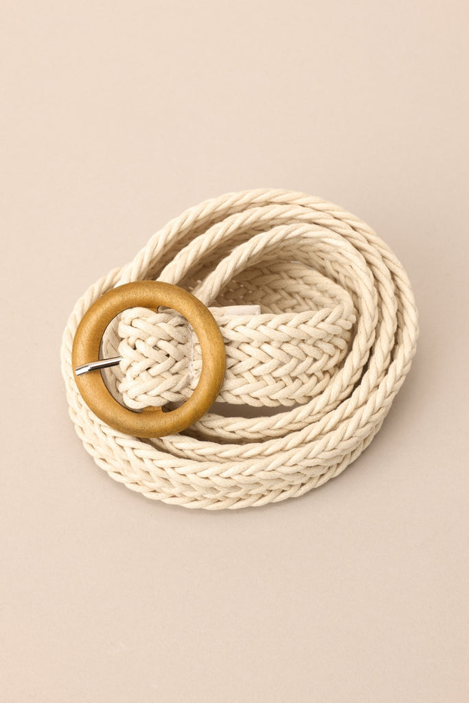 Leather Hoop Belt Ivory main image 1