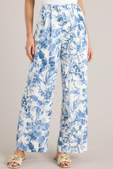 Be The Blossom Blue Print Pants - Red Dress