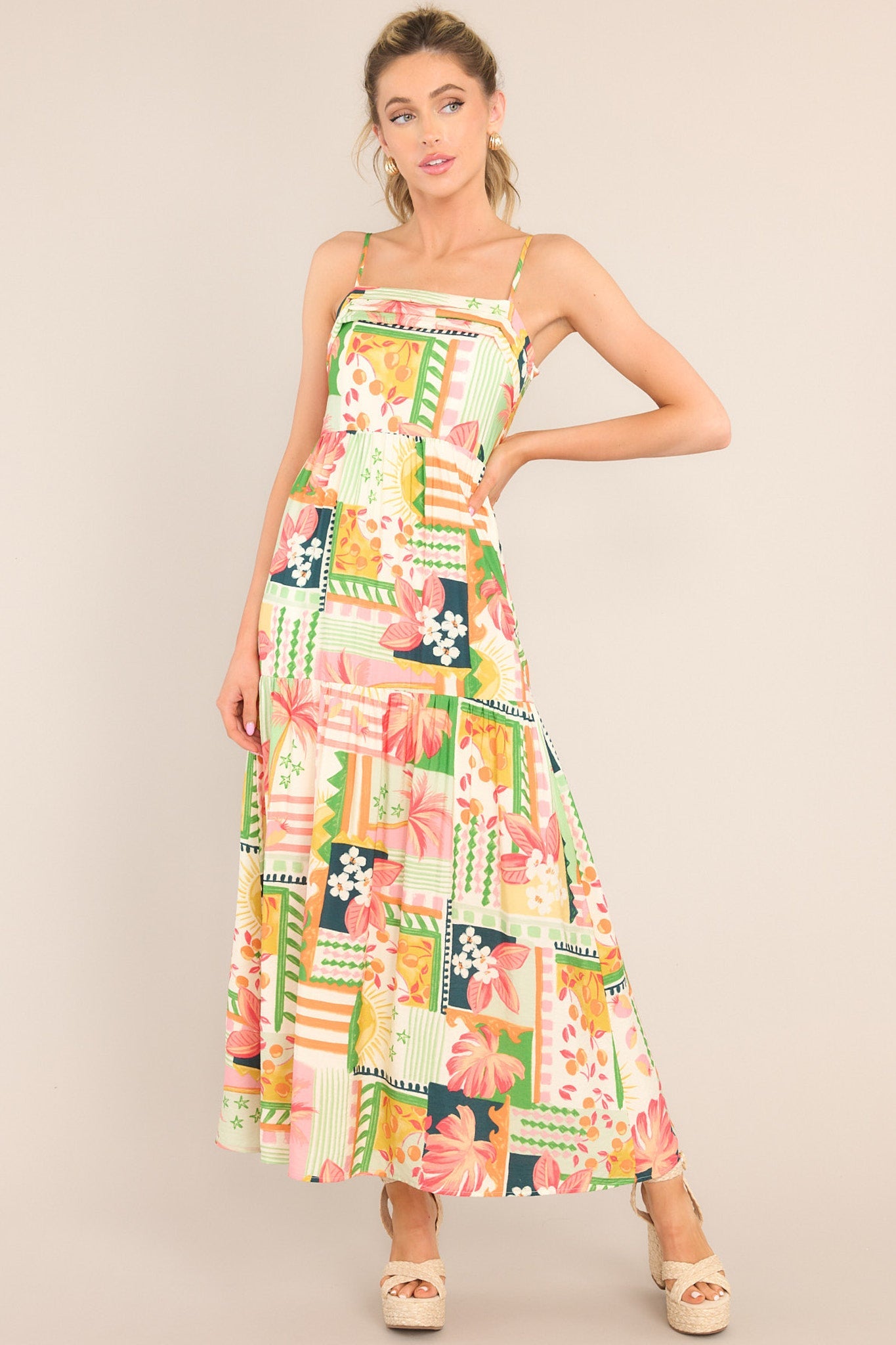 Tropical Multi Print Maxi Dress - All Dresses | Red Dress Tropical Multi Print Maxi Dress - All Dresses | Red Dress