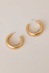 Between The Pages Gold Hoop Earrings - Red Dress