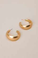 Between The Pages Gold Hoop Earrings - Red Dress