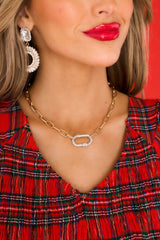 Brilliant Sparkles Gold Chain Necklace - Red Dress