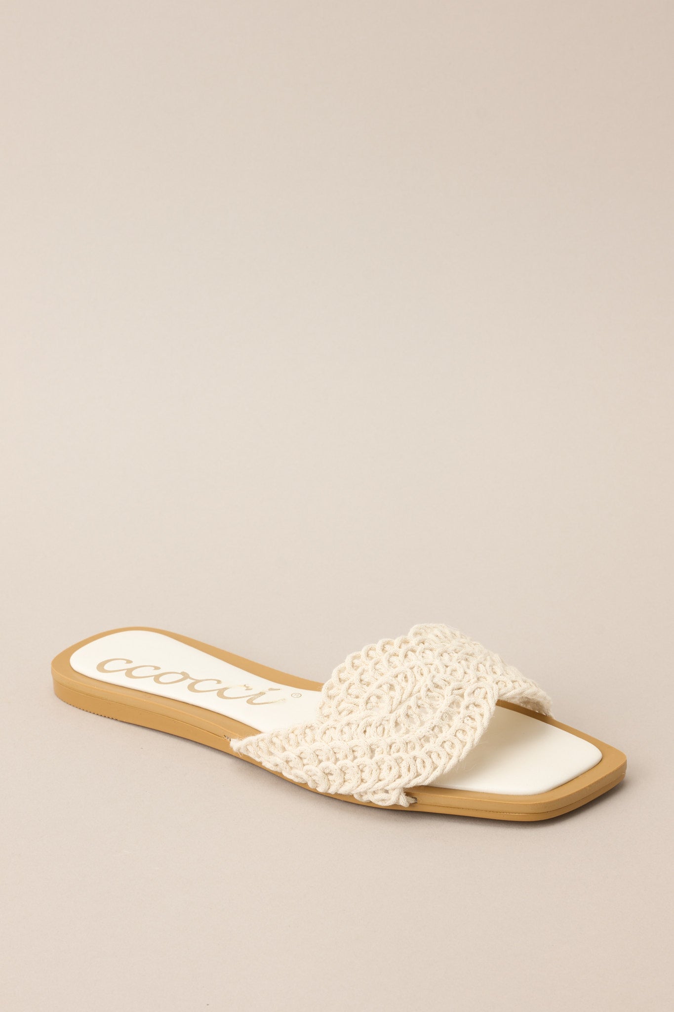Cabana Life Ivory Flat Sandals - Main Image
