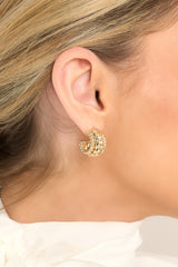 Can't Complain Gold Hoop Earrings - Red Dress