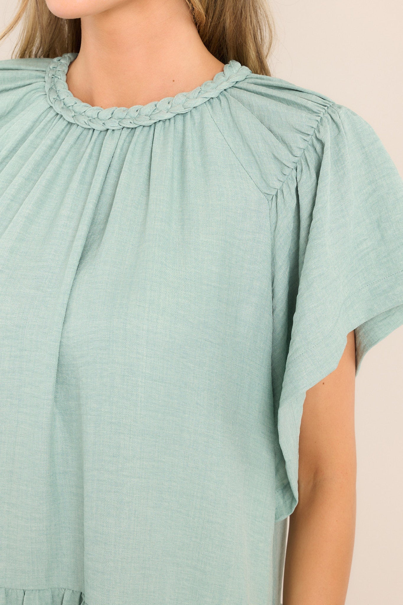 Chase Your Passion Sage Green Mini Dress - Red Dress