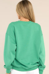 Concrete Jungle Green Embroidered Sweatshirt - Red Dress