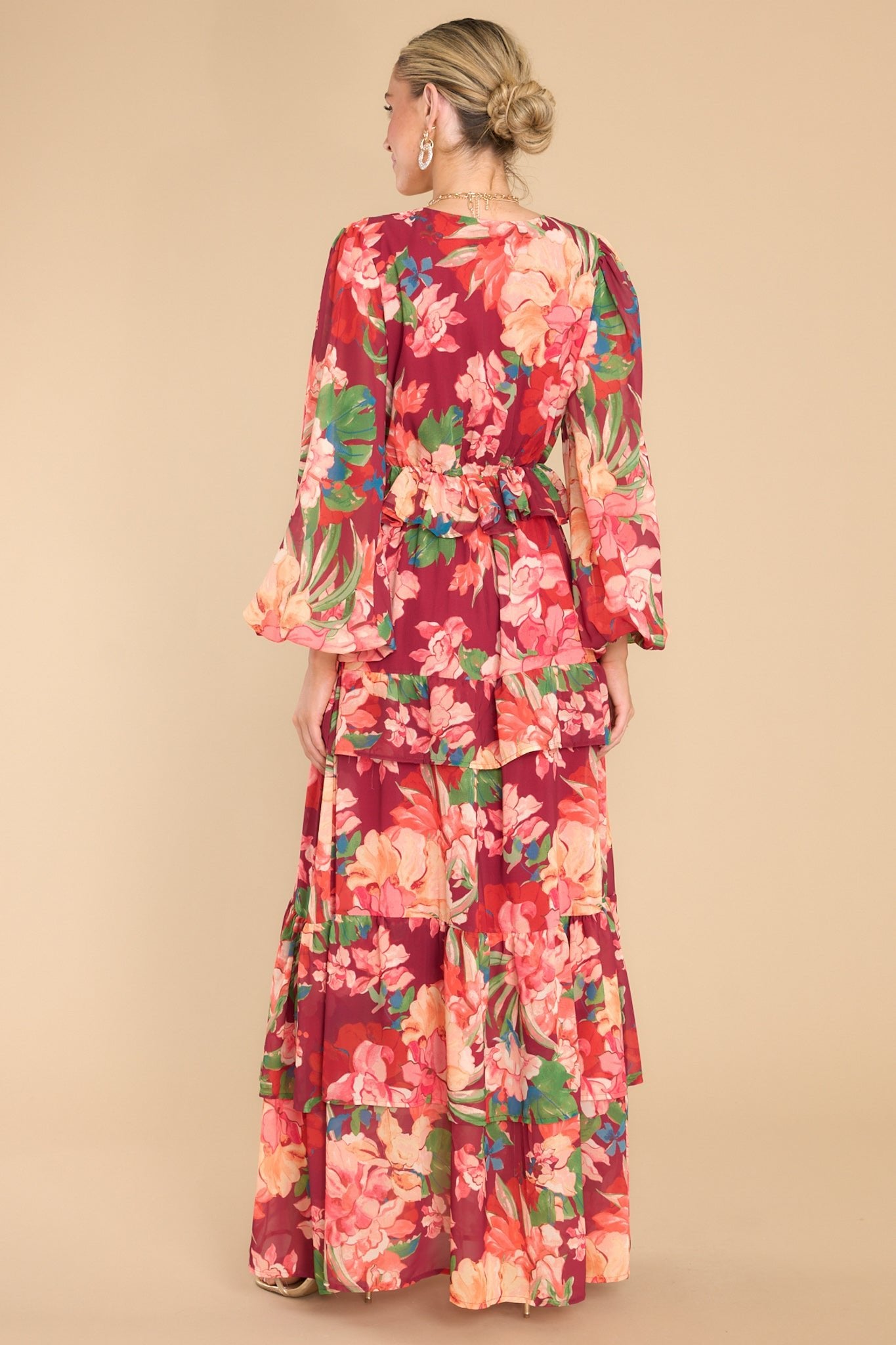 Dance Off Burgundy Multi Maxi Dress - Red Dress