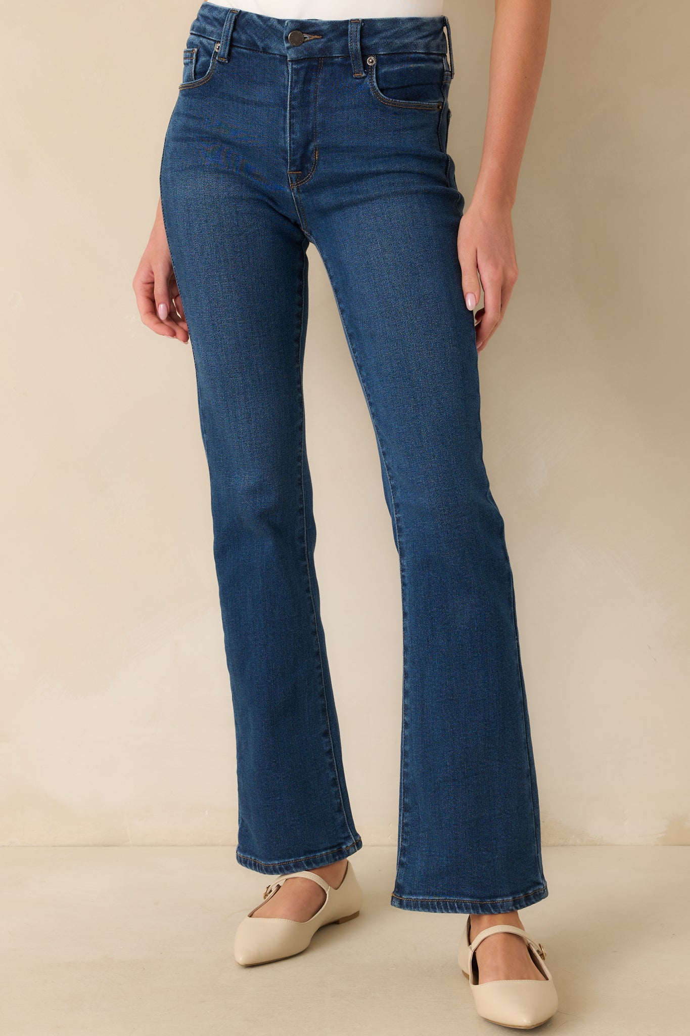 Dark Wash Cotton Denim Straight Leg Jeans - All Bottoms | Red Dress Dark Wash Cotton Denim Straight Leg Jeans - All Bottoms | Red Dress