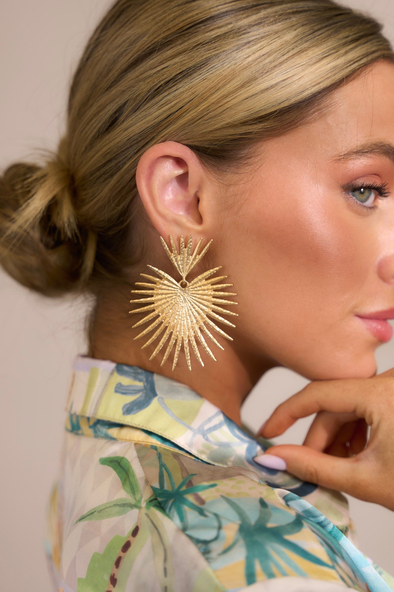 Matte Gold Statement Earrings - All Jewelry | Red Dress Matte Gold Statement Earrings - All Jewelry | Red Dress