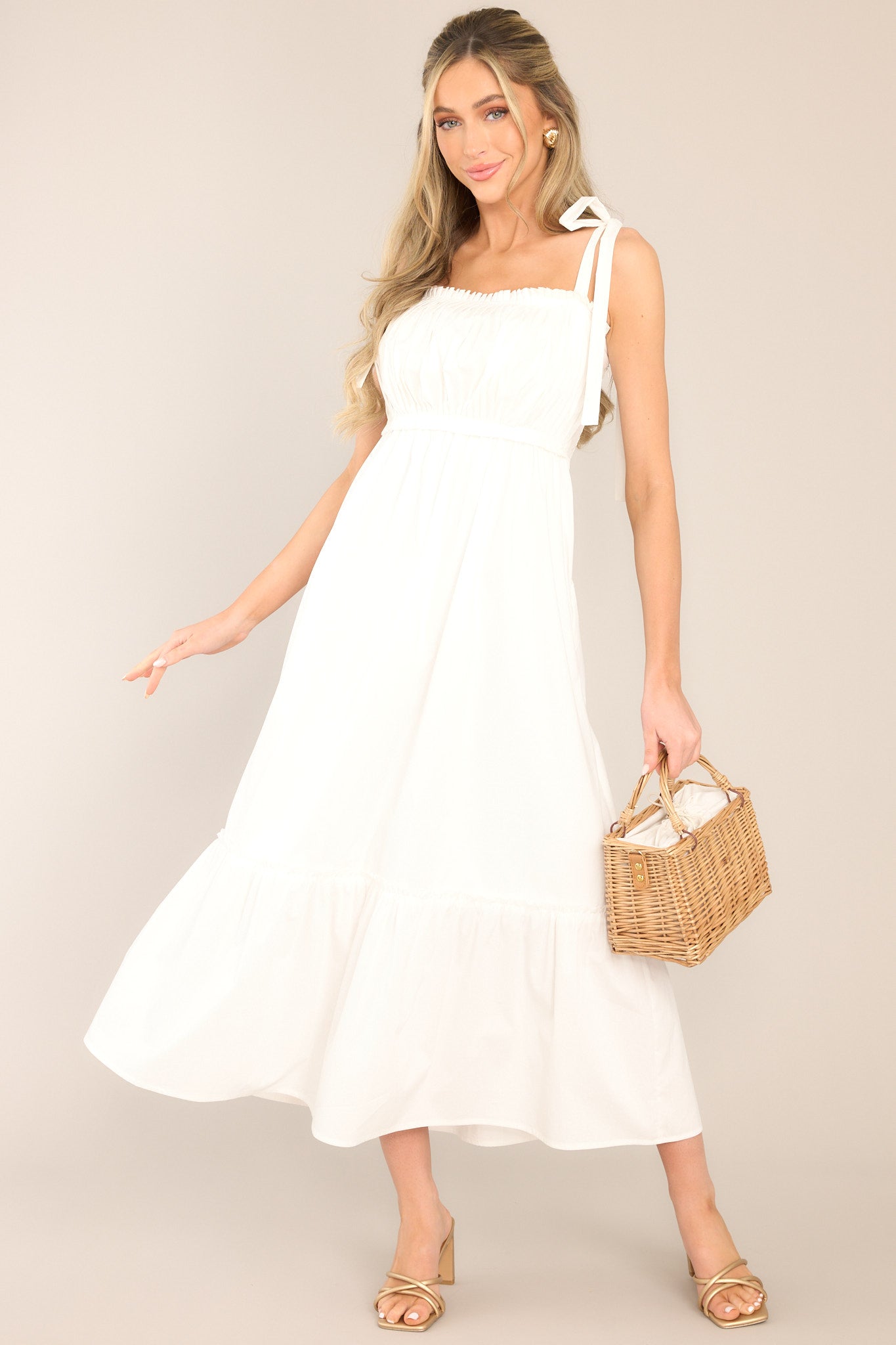 Embrace The Memories White Maxi Dress - Red Dress