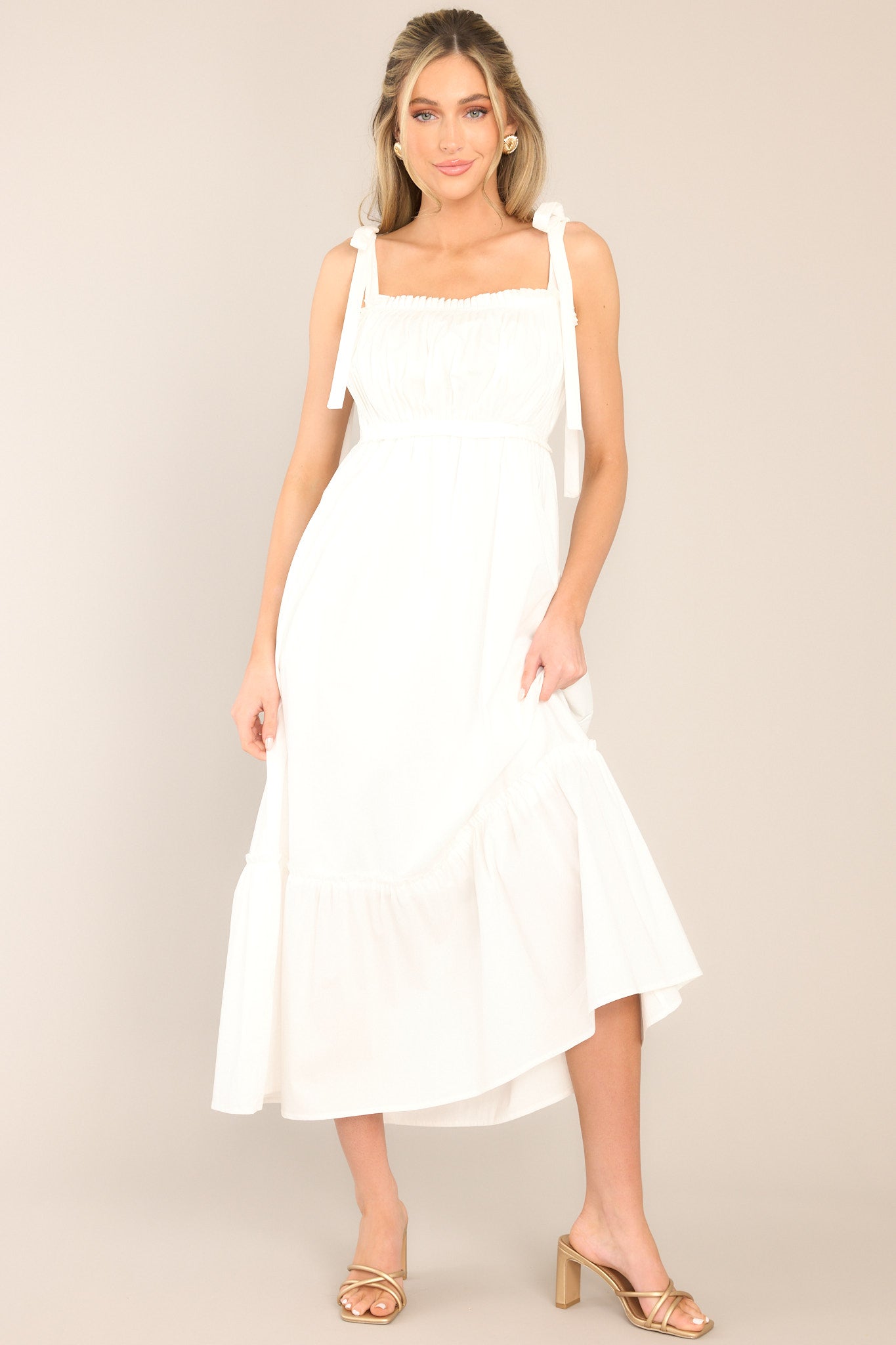 Embrace The Memories White Maxi Dress - Red Dress