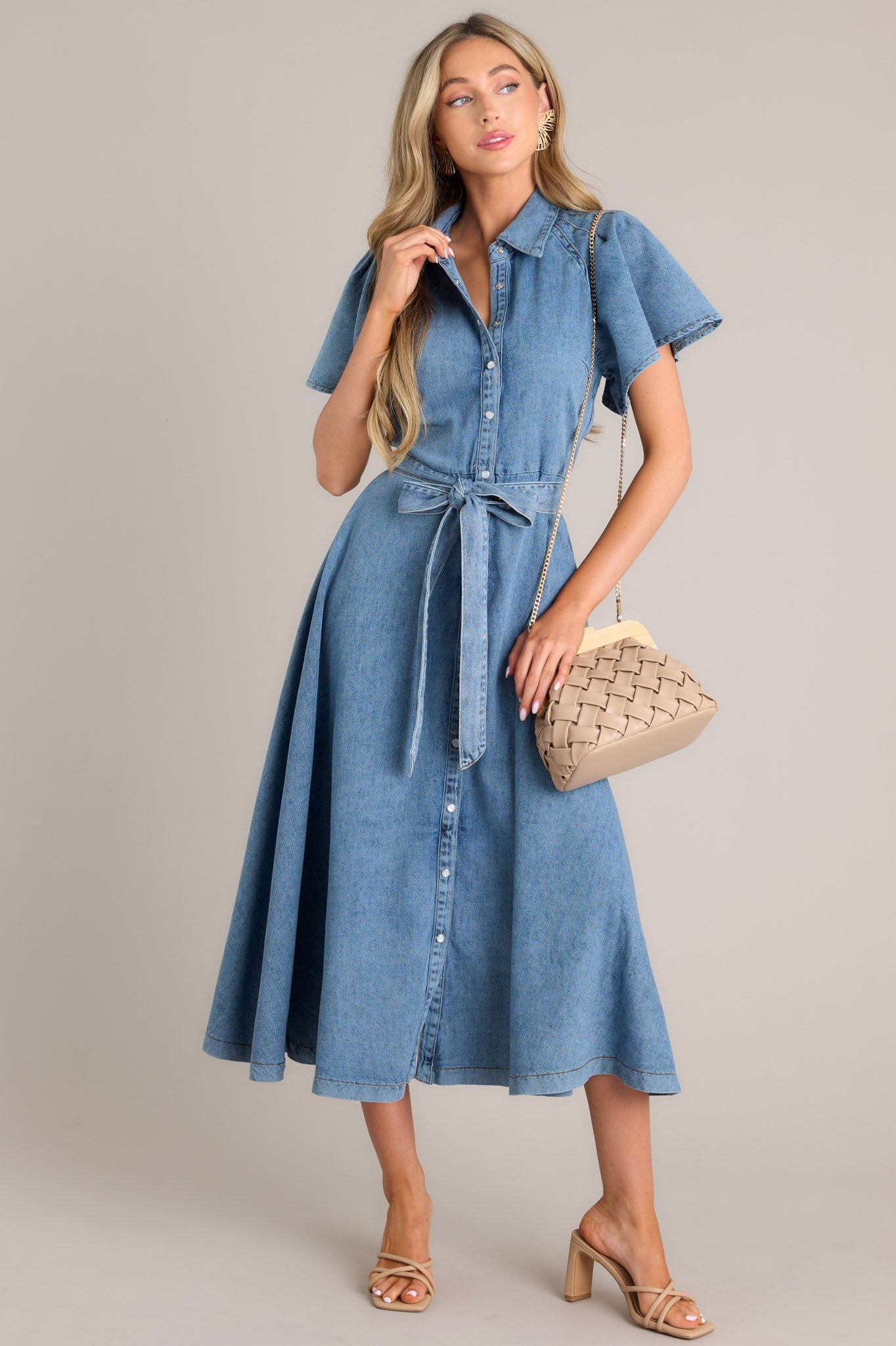 Medium Wash Denim Maxi Dress - All Denim | Red Dress Medium Wash Denim Maxi Dress - All Denim | Red Dress