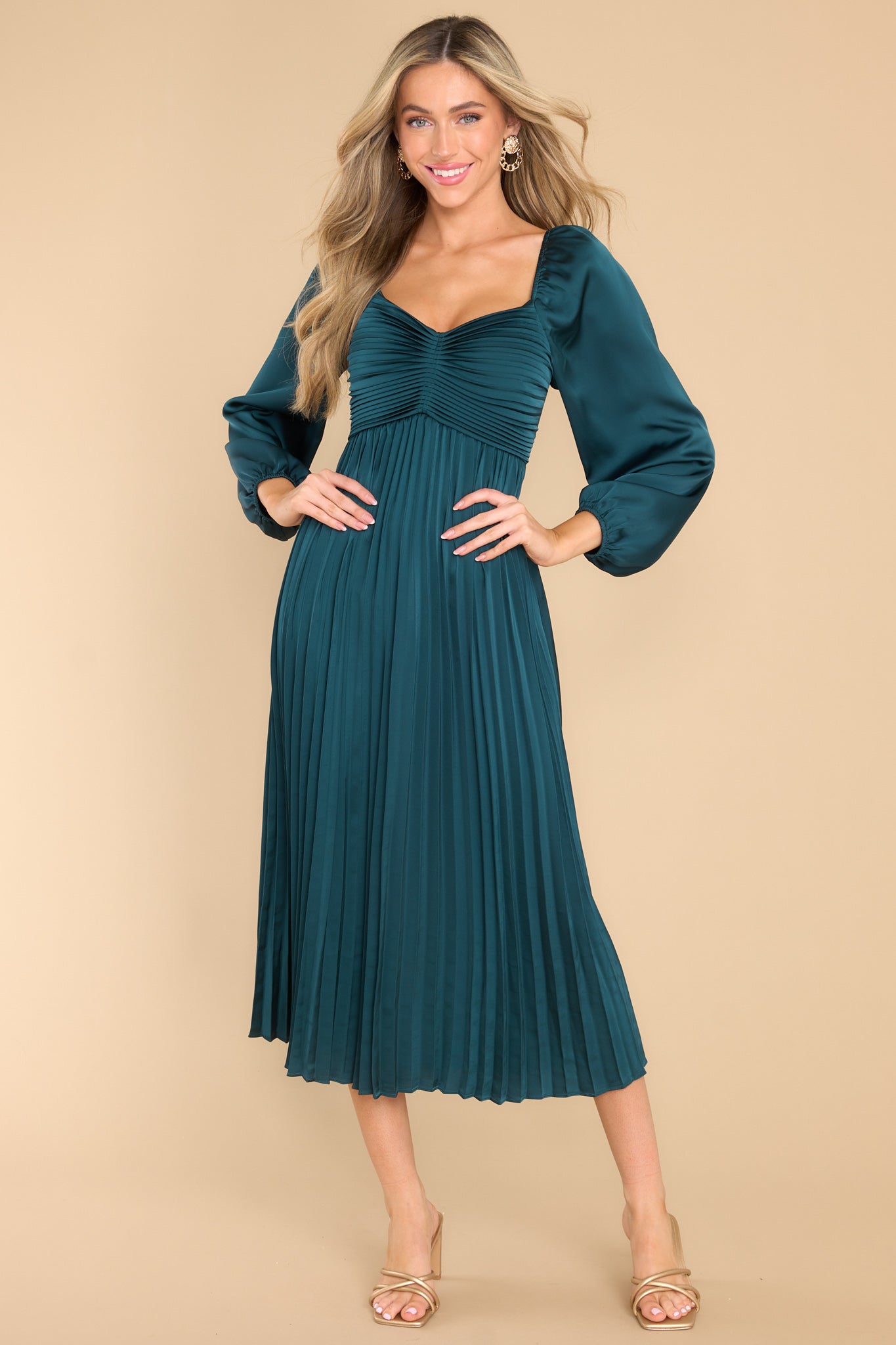 Get It Right Hunter Green Midi Dress Get It Right Hunter Green Midi Dress