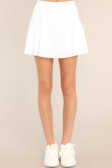 Get Moving White Pleated Skort - Red Dress
