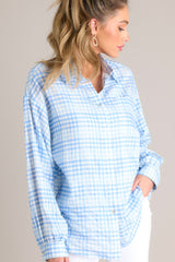 Grab The Chance Blue Gingham Top - Red Dress