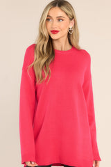 How I'm Feeling Hot Pink Sweater - Red Dress