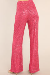 Impressively Iconic Hot Pink Sequin Pants - Red Dress
