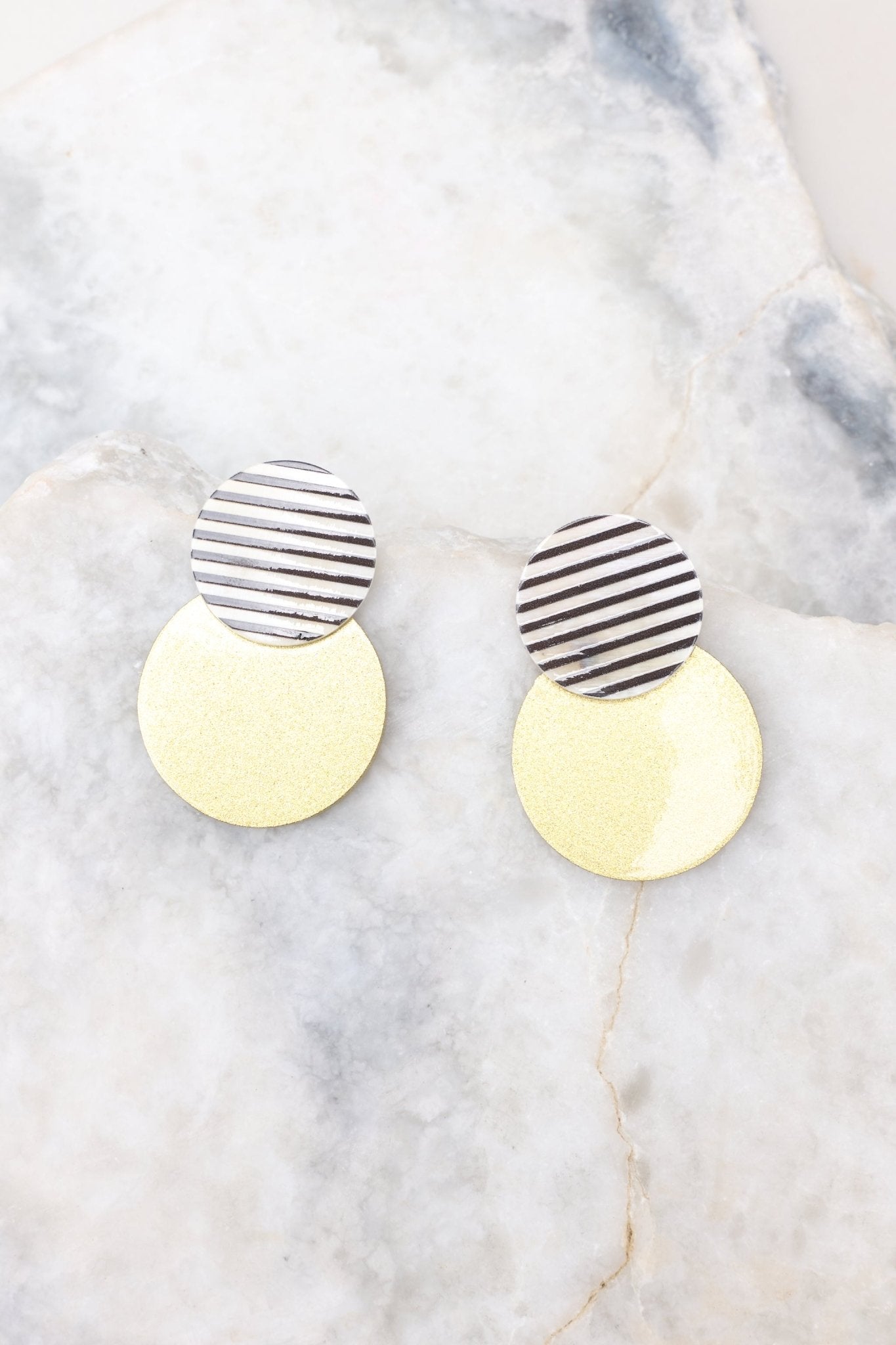 In A Past Life Gold Earrings - Red Dress