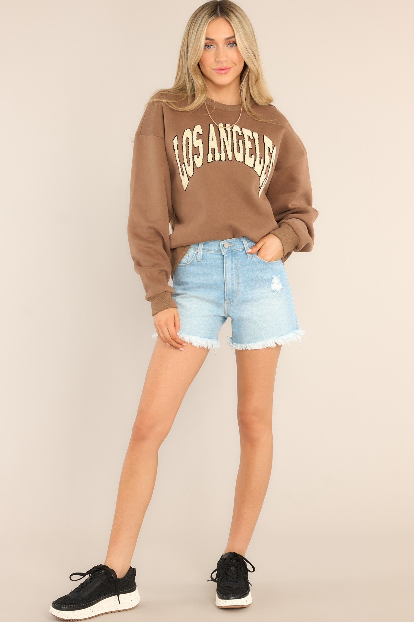 In Every City Brown Los Angeles Sweatshirt - Red Dress