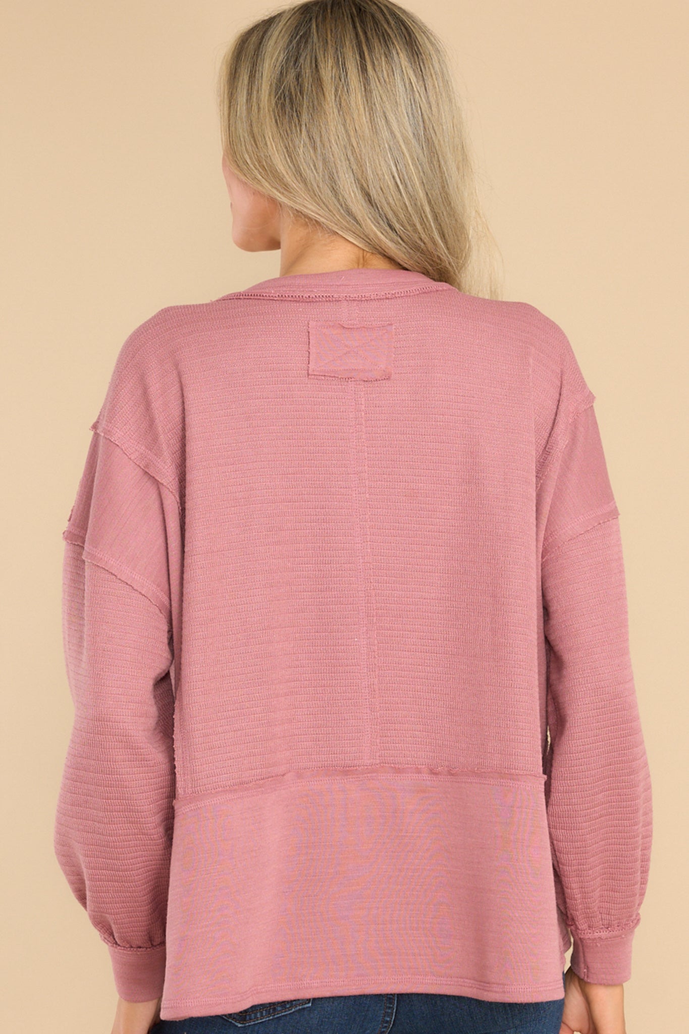 It's Your Place Rose Pink Long Sleeve Top - Red Dress