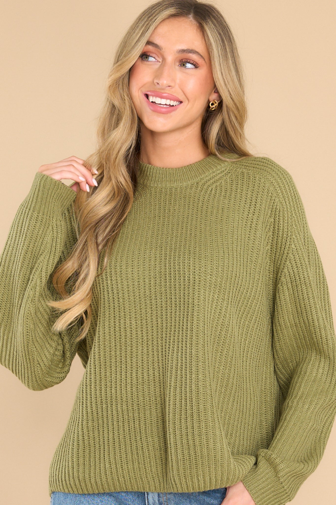 Cozy Light Olive Sweater - Fall Favorites | Red Dress Cozy Light Olive Sweater - Fall Favorites | Red Dress