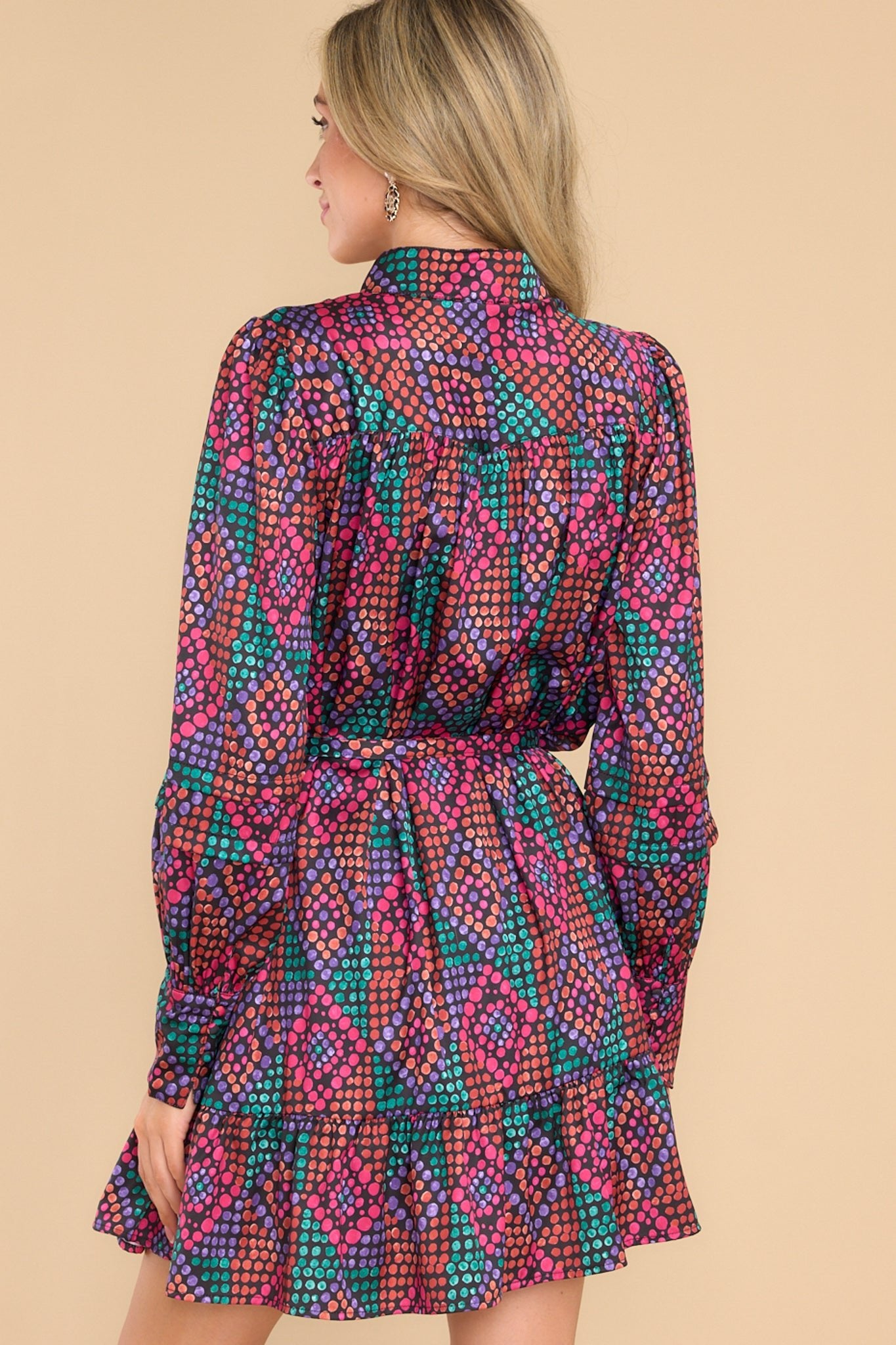 Just One Of Me Black Multi Print Dress - Red Dress