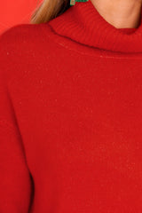 Livin' Life Red Turtleneck Sweater - Red Dress
