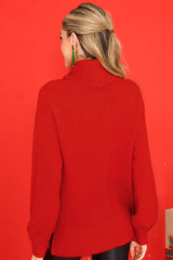 Livin' Life Red Turtleneck Sweater - Red Dress