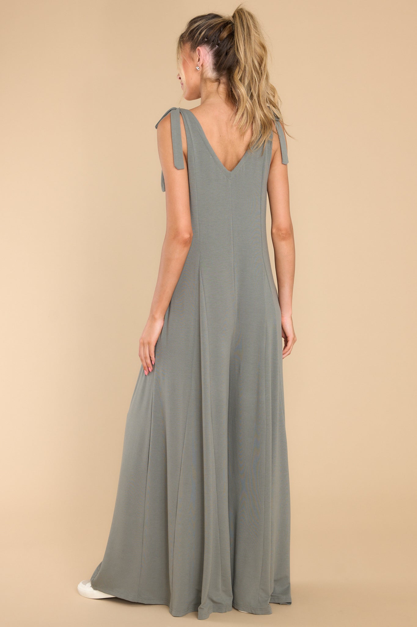 Lucky One Olive Green Jumpsuit - Red Dress