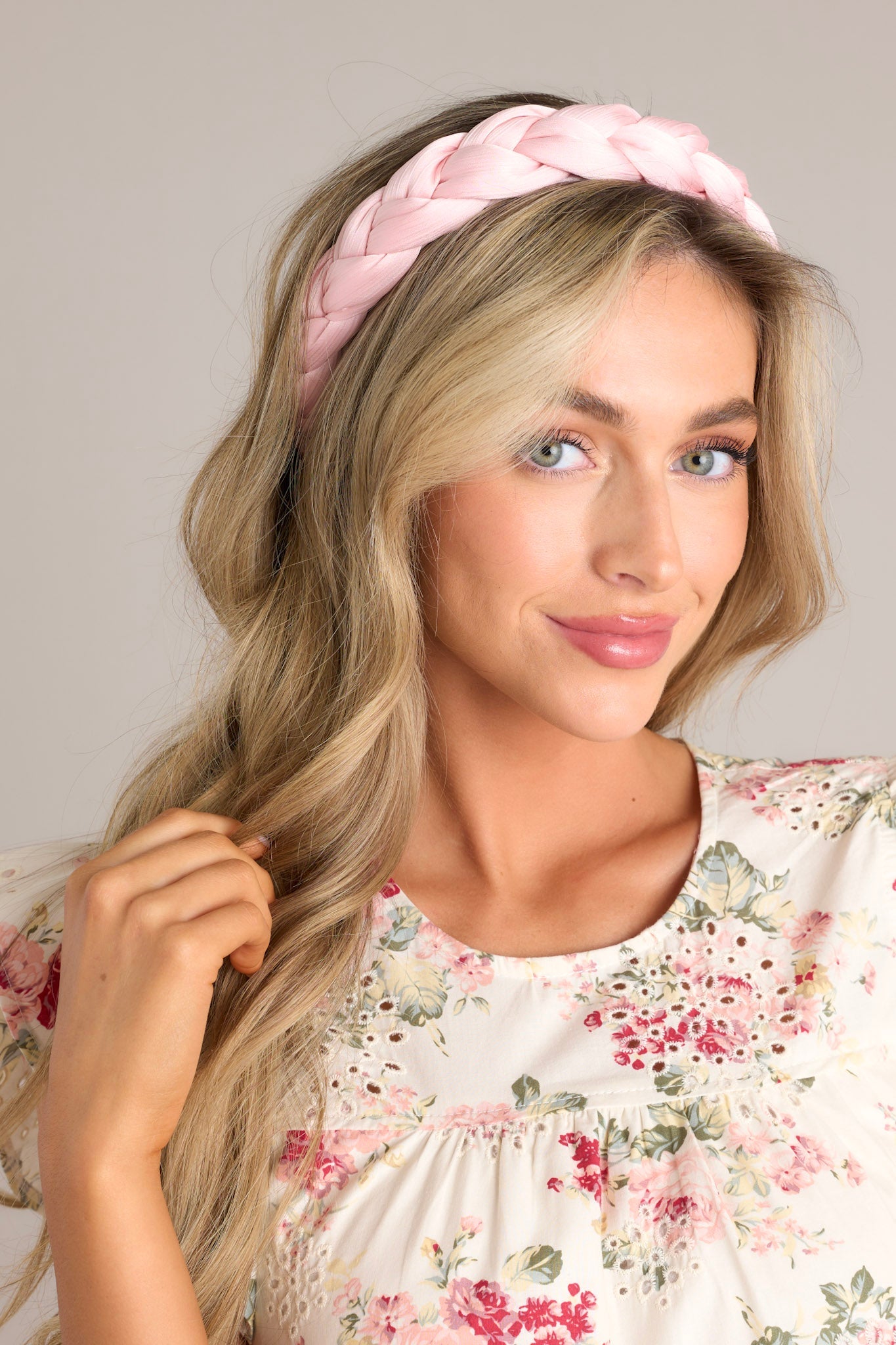 Light Pink Braided Headband - Hair Accessories | Red Dress Light Pink Braided Headband - Hair Accessories | Red Dress