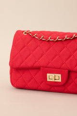 Move On Red Quilted Handbag - Red Dress