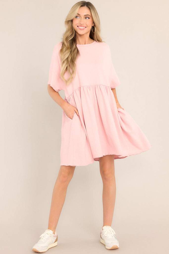 TANGERINE BLOOM SHIRT MINI DRESS