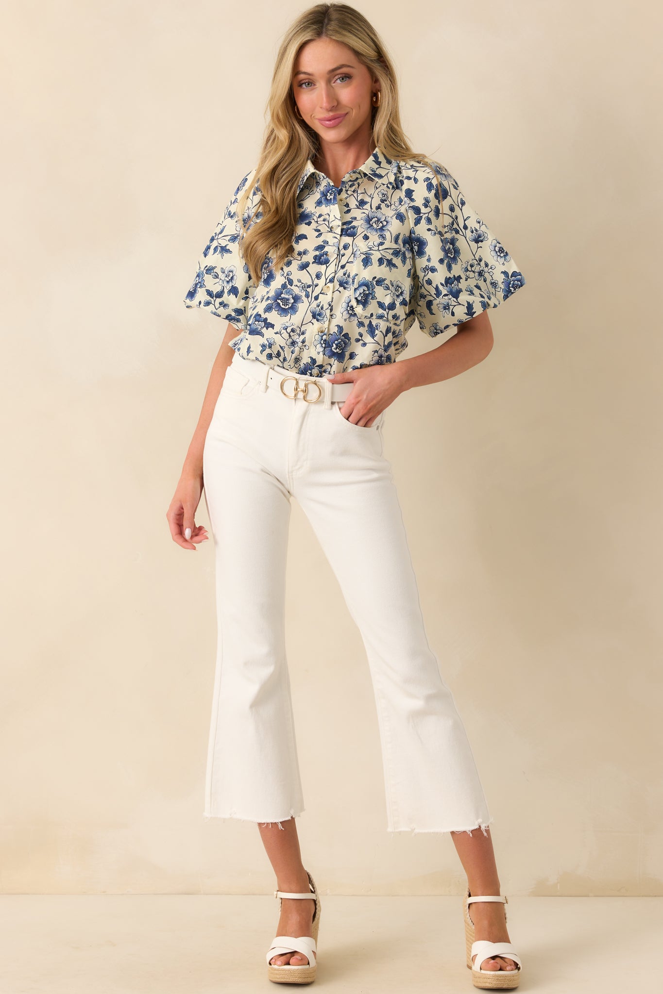 Royalty Puff Sleeve Crop Top (Navy)