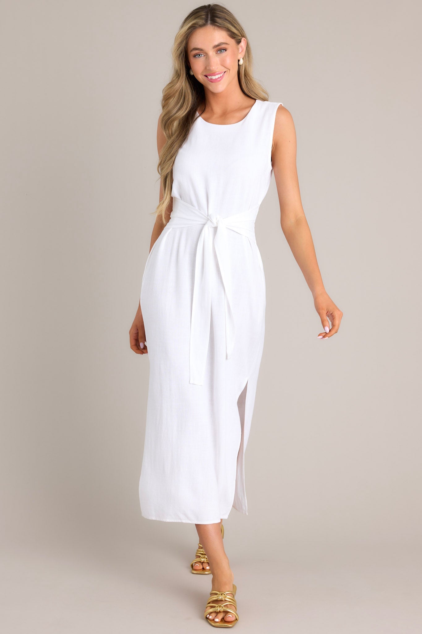 White Tie-Front Maxi Dress - All Dresses | Red Dress White Tie-Front Maxi Dress - All Dresses | Red Dress